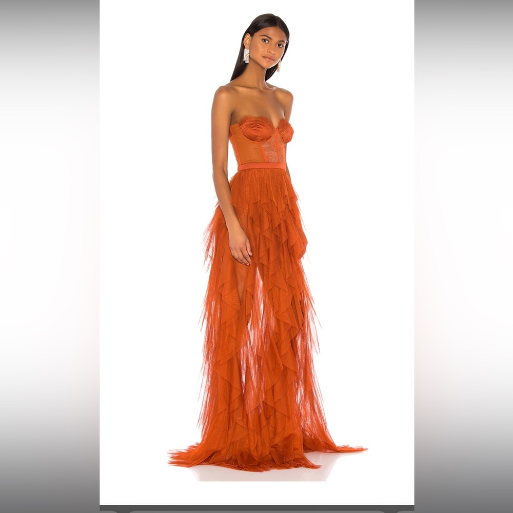 For love and lemons X REVOLVE Bustier Gown in Rust